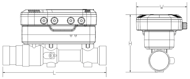Ultrasonic Heat Meter, Remote Control (Brass, Threaded Type)
