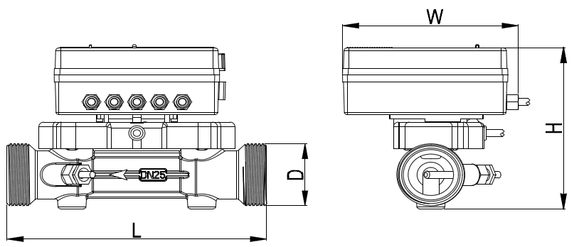 Ultrasonic Flow Meter (Brass，Threaded Type)