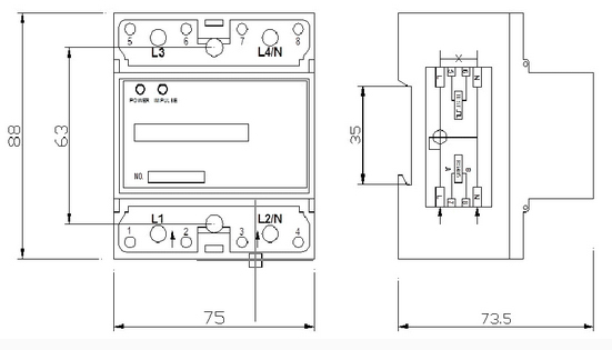 DIN Rail Multifunction Energy Meter, Single Phase Electricity Meter (4P)