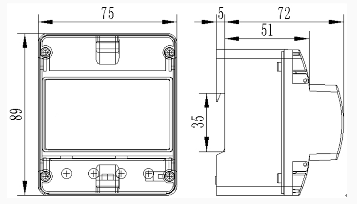 DIN Rail Single Phase Energy Meter with Cut Off Function (4P)