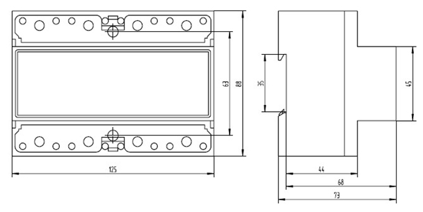 DIN Rail 3 Phase 4 Wire Energy Meter (7P)