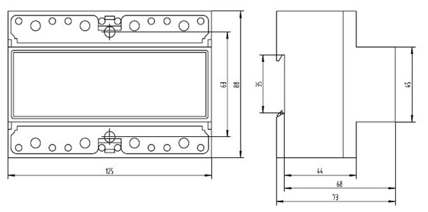 Multifunction DIN Rail 3 Phase Energy Meter (7P)